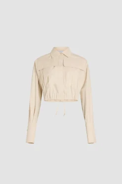 Chemise safari courte en popeline de coton bio