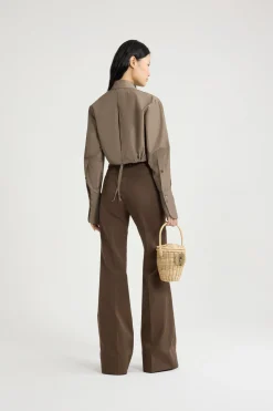 Chemise safari courte en faille recyclée