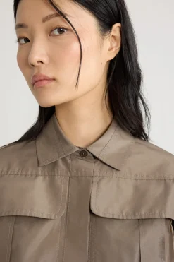 Chemise safari courte en faille recyclée