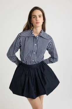 Chemise violon en popeline de coton bio imprimée
