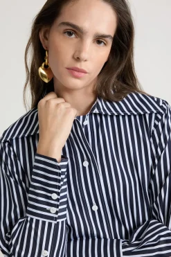 Chemise violon en popeline de coton bio imprimée