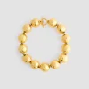 Collier à boules martelées en laiton doré