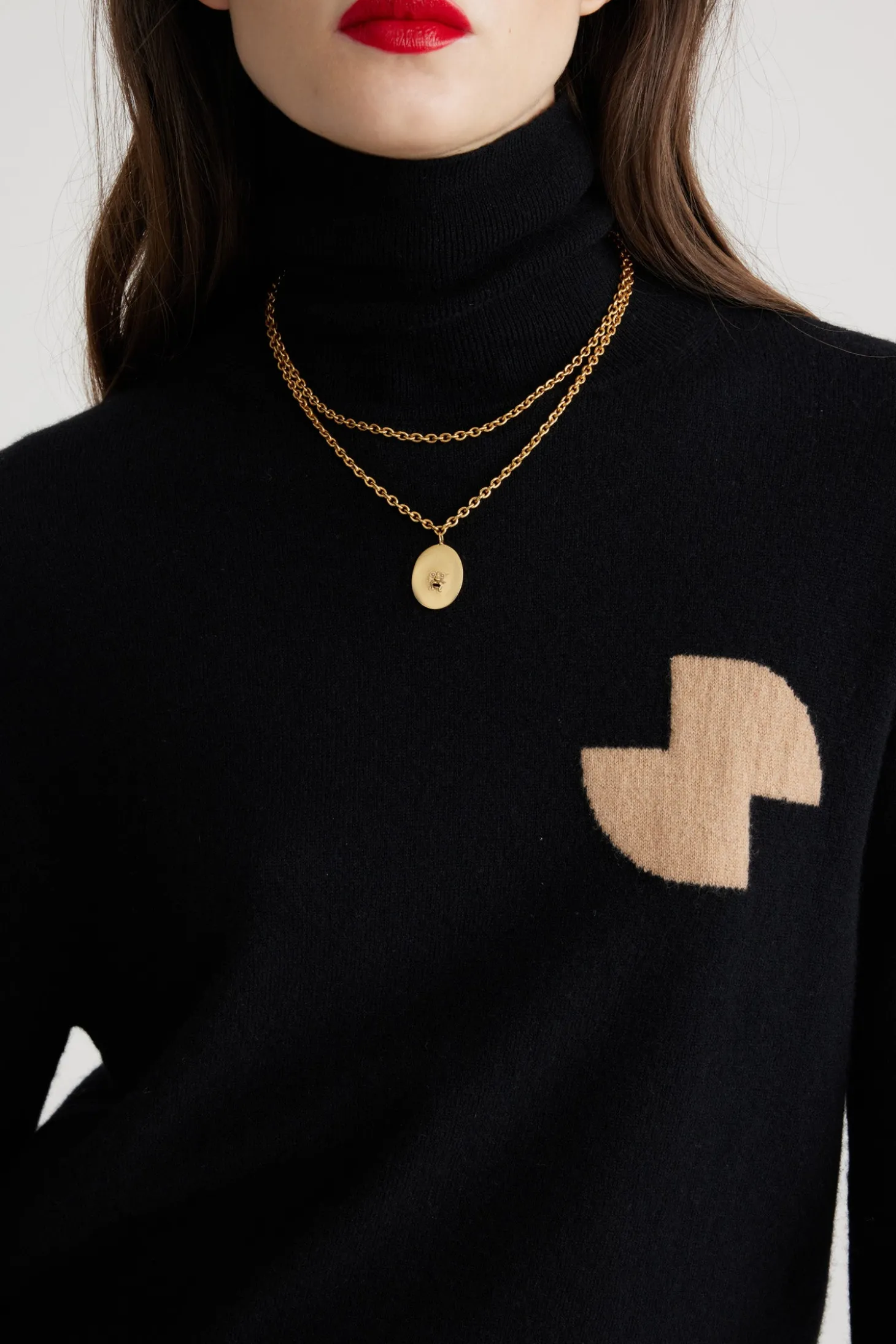 Collier à pendentif Bocca en laiton