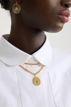 Collier à pendentif Bocca en laiton