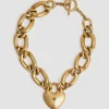 Collier chaîne à cœur en laiton doré