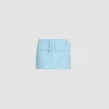 Jupe courte ceinturée en tweed de coton bio léger