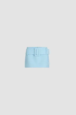 Jupe courte ceinturée en tweed de coton bio léger