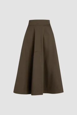 Jupe longue évasée en gabardine de coton bio
