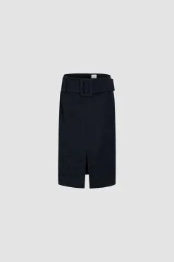 Jupe midi ceinturée en nylon léger recyclé