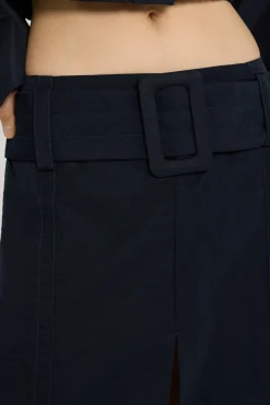 Jupe midi ceinturée en nylon léger recyclé