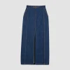 Jupe midi fendue en denim bio
