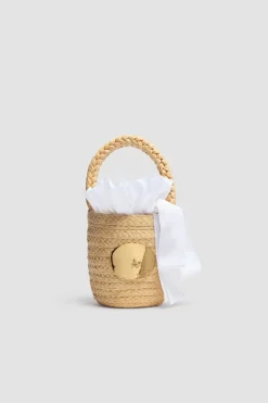 Panier seau en raphia