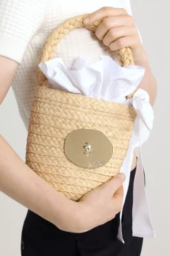 Panier seau en raphia