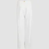 Pantalon à ceinture large en gabardine de coton bio