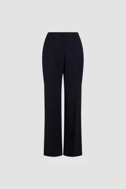 Pantalon à jambe droite en sergé de laine technique éco-responsable