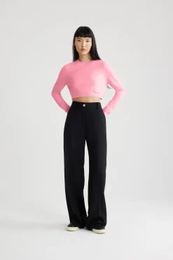 Pantalon droit en laine vierge