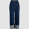 Pantalon en denim bio à revers