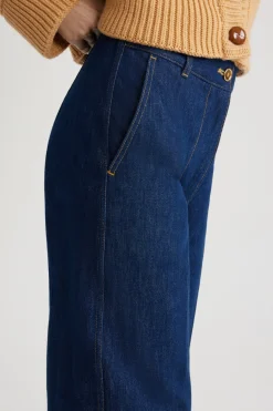 Pantalon en denim bio à revers