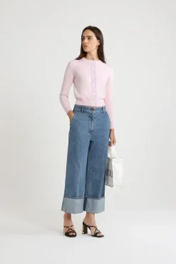 Pantalon iconique à revers en denim