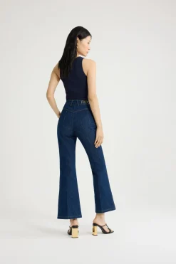Pantalon évasé en denim bio