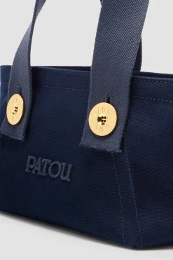 Petit cabas trapèze à logo Patou en coton