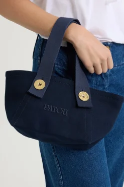 Petit cabas trapèze à logo Patou en coton