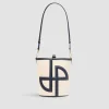 Petit sac seau JP en cuir et coton