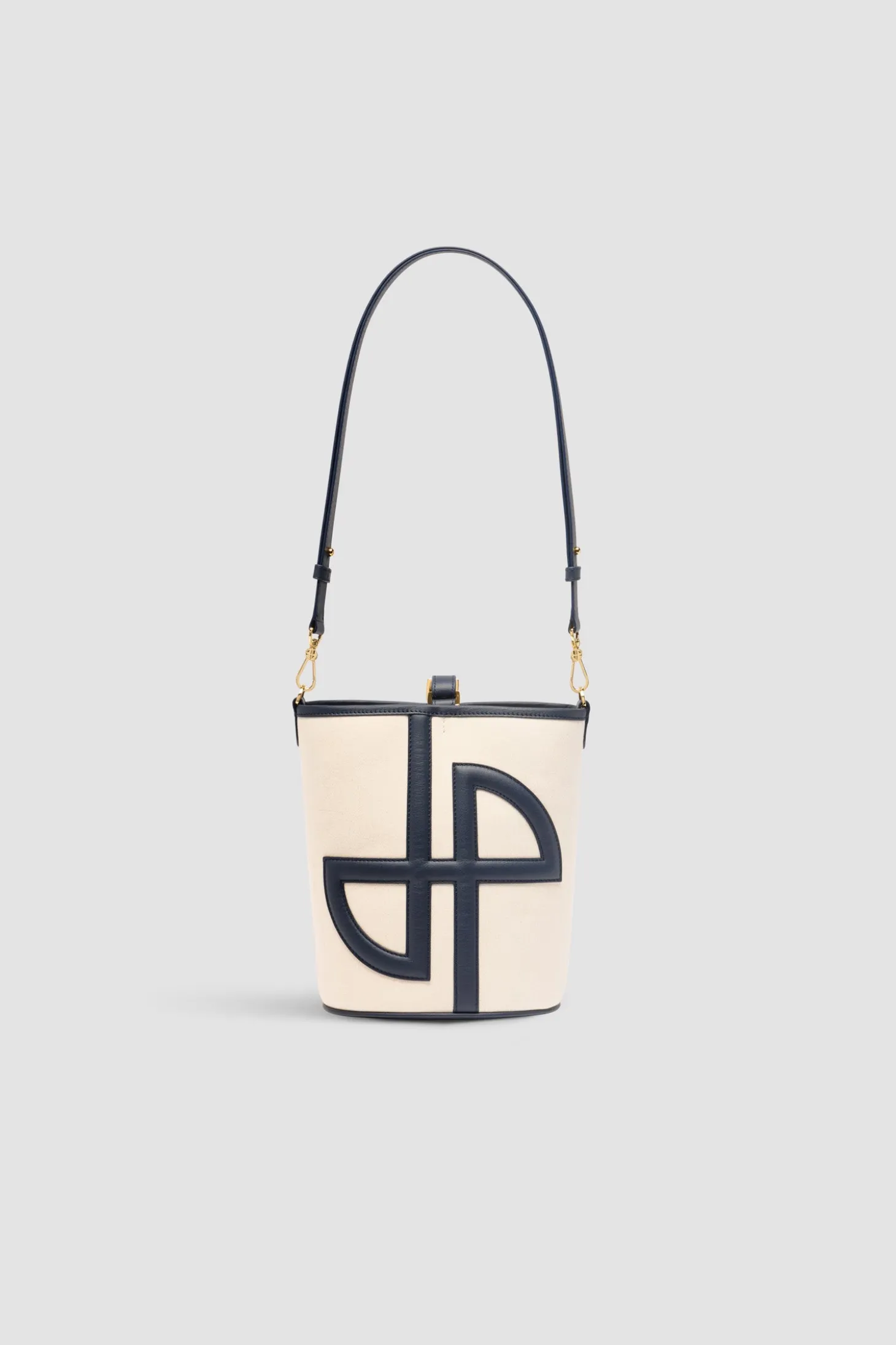 Petit sac seau JP en cuir et coton