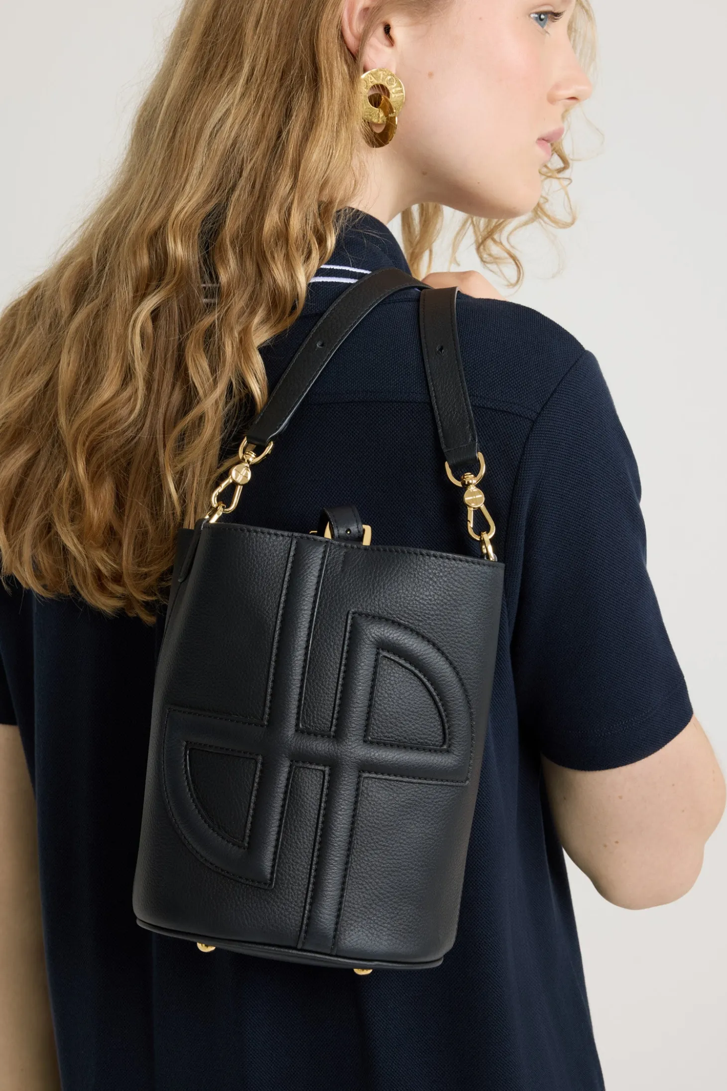 Petit sac seau JP en cuir