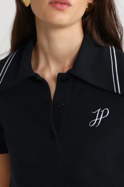 Polo à monogramme JP brodé en coton bio piqué