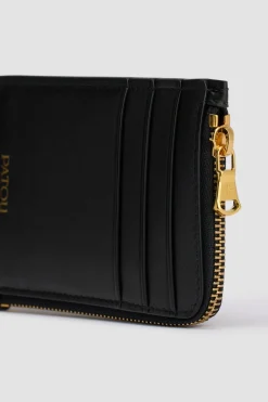 Porte-cartes zippé Patou en cuir