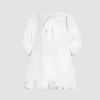Robe à ourlet volanté en faille recyclée