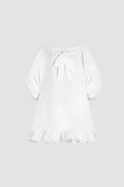 Robe à ourlet volanté en faille recyclée