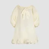 Robe à ourlet volanté en faille recyclée