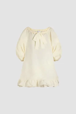 Robe à ourlet volanté en faille recyclée