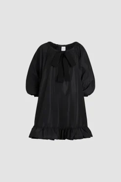 Robe à ourlet volanté en faille recyclée