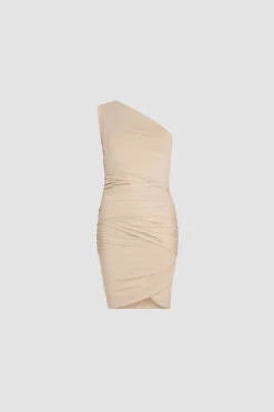 Robe asymétrique en coton bio stretch