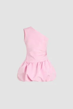 Robe boule courte asymétrique en ottoman recyclé