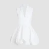 Robe boule courte dos nu en faille recyclée
