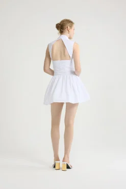 Robe boule courte dos nu en faille recyclée