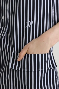 Robe chemise courte en popeline de coton bio imprimée