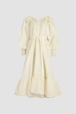 Robe cocktail longue en faille recyclée