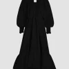 Robe cocktail longue en faille recyclée