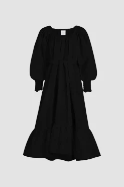 Robe cocktail longue en faille recyclée