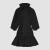 Robe courte à manches bouffantes en faille recyclée