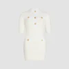 Robe courte en maille de coton gaufrée