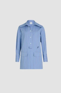 Robe courte en popeline de coton bio imprimée