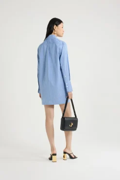 Robe courte en popeline de coton bio imprimée