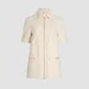 Robe courte zippée en denim de coton
