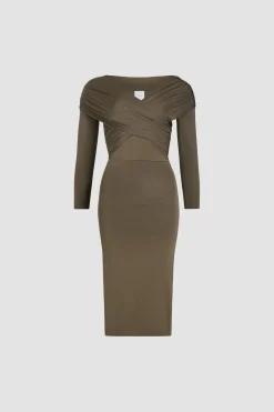 Robe croisée en jersey stretch